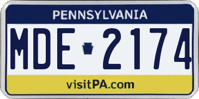 PA license plate MDE2174