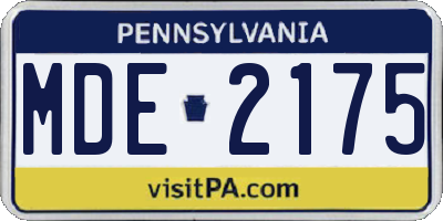 PA license plate MDE2175