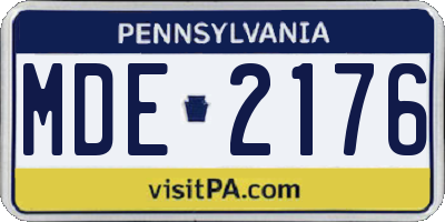 PA license plate MDE2176