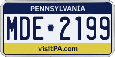 PA license plate MDE2199