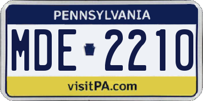 PA license plate MDE2210