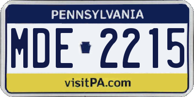 PA license plate MDE2215