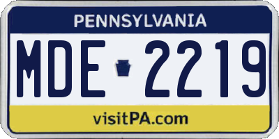 PA license plate MDE2219