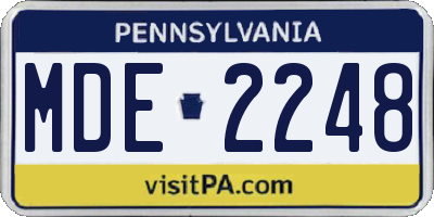 PA license plate MDE2248