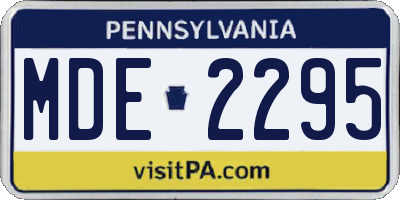 PA license plate MDE2295