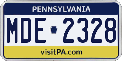 PA license plate MDE2328