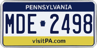 PA license plate MDE2498