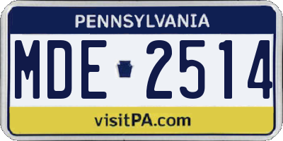 PA license plate MDE2514
