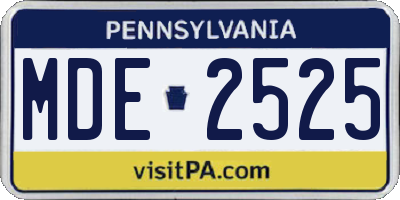 PA license plate MDE2525