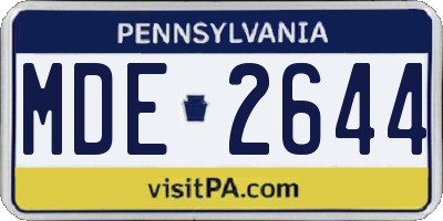 PA license plate MDE2644