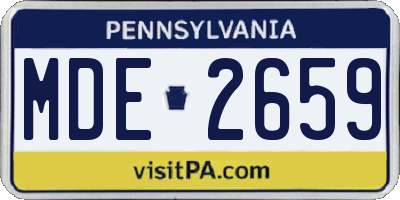 PA license plate MDE2659