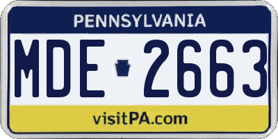 PA license plate MDE2663
