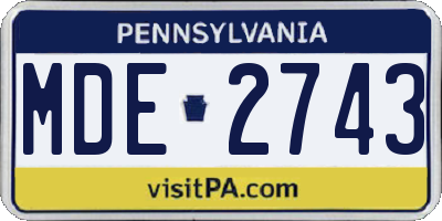PA license plate MDE2743