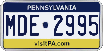 PA license plate MDE2995