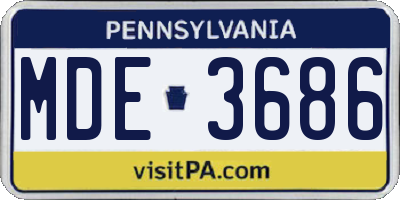 PA license plate MDE3686
