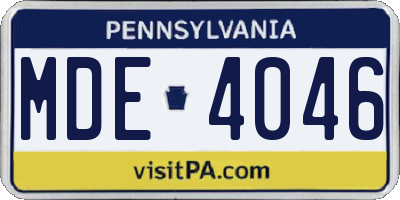 PA license plate MDE4046