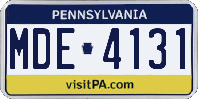 PA license plate MDE4131