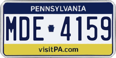 PA license plate MDE4159
