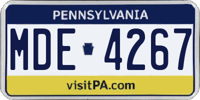 PA license plate MDE4267