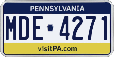 PA license plate MDE4271