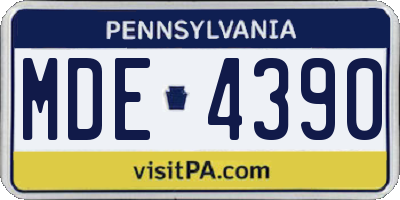 PA license plate MDE4390