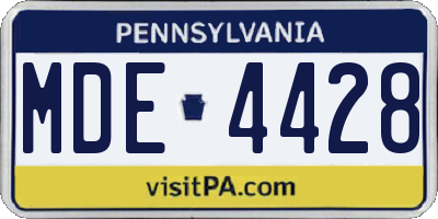 PA license plate MDE4428