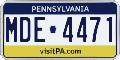 PA license plate MDE4471