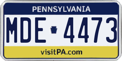 PA license plate MDE4473