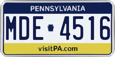 PA license plate MDE4516