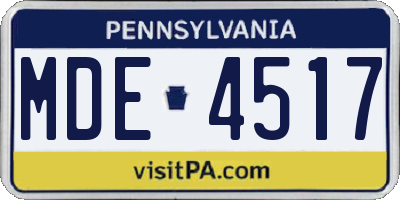 PA license plate MDE4517