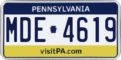PA license plate MDE4619
