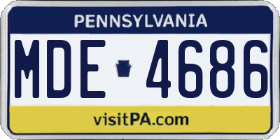 PA license plate MDE4686