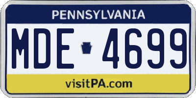 PA license plate MDE4699