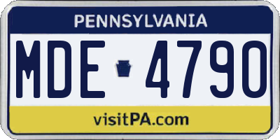 PA license plate MDE4790