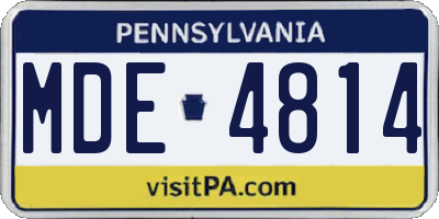 PA license plate MDE4814