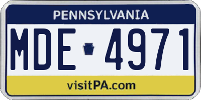 PA license plate MDE4971