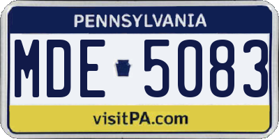 PA license plate MDE5083