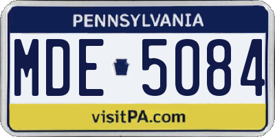 PA license plate MDE5084