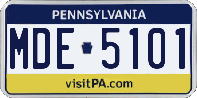 PA license plate MDE5101