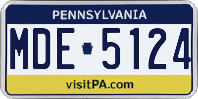PA license plate MDE5124