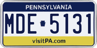 PA license plate MDE5131