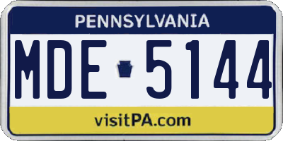 PA license plate MDE5144