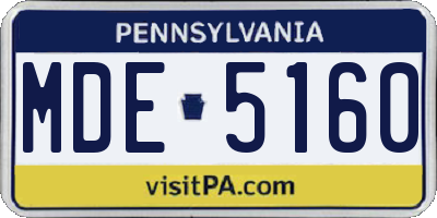 PA license plate MDE5160