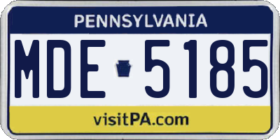 PA license plate MDE5185