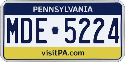 PA license plate MDE5224