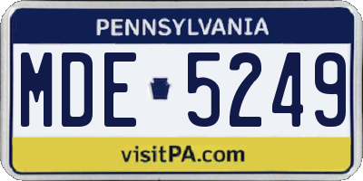 PA license plate MDE5249