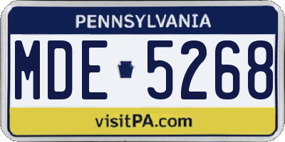 PA license plate MDE5268