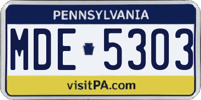 PA license plate MDE5303