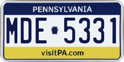 PA license plate MDE5331