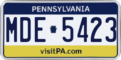 PA license plate MDE5423